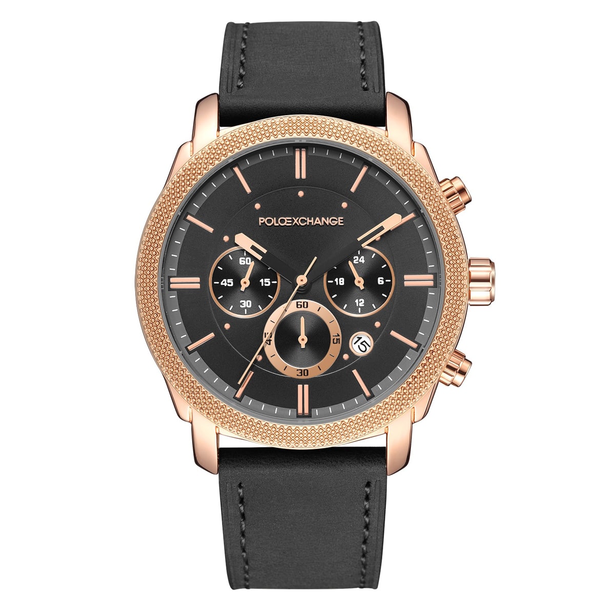 MONTRE POLOEXCHANGE HOMME CHRONO CUIR